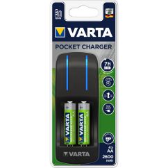 Incarcator AA/AAA + 4 acumulatori AA, 1.2V, 2100mAh, Ni-MH, Varta Pocket
