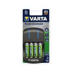 Incarcator AA/AAA + 4 acumulatori AA, 1.2V, 2100mAh, Ni-MH, Varta Plug Charger