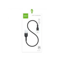 Cablu USB - Lightning, fast charge, iPhone, metal braided, negru, Golf GC-71i