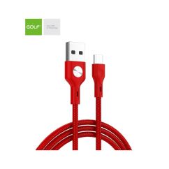 Cablu USB - microUSB, CD Leather, rosu, Golf GC-60m