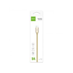 Cablu USB - microUSB, faste charge, auriu, Golf GC-76m
