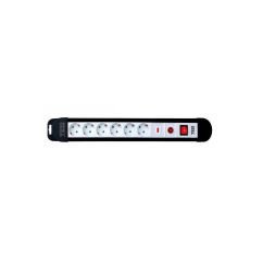 Prelungitor, 6 prize schuko, 3m, cablu 3x1.5mm, intrerupator si protectie, alb/negru, TED Electric