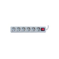 Prelungitor, 6 prize schuko, 3m, cablu 3x1mm, intrerupator, alb, TED Electric