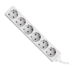 Prelungitor, 6 prize schuko, 5m, cablu 3x1mm, alb TED Electric
