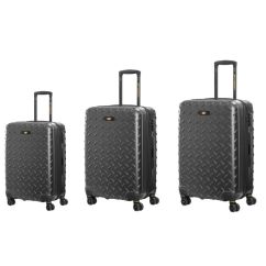 Set 3 trolere, material ABS hard case, 38x54x24/44x65x27/51x75x31cm, gri inchis, Caterpillar Industrial Plate