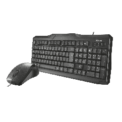 Kit tastatura + mouse USB, negru, Trust Classicline