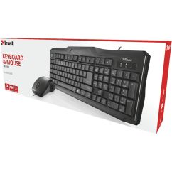Kit tastatura + mouse USB, negru, Trust Classicline