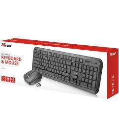 Kit tastatura + mouse Wireless, 2.4 GHz, negru, Trust Nova