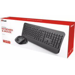 Kit tastatura + mouse, Wireless, 2.4Ghz, negru, Trust Mezza