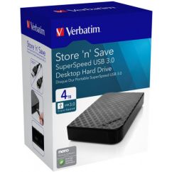 Hard disk extern (HDD), USB 3.0, 4TB, negru, Verbatim HDD