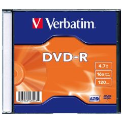 DVD-R, 4.7GB, 16X, argintiu, Verbatim