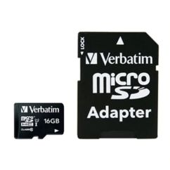 Card de memorie, micro SDHC, cu adaptor, clasa 10 , 16GB, Verbatim