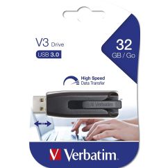Memorie stick USB 3.0, 32GB, V3, negru, Verbatim