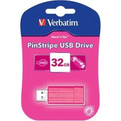 Memorie stick USB 2.0, 32GB, roz, Verbatim Pinstripe