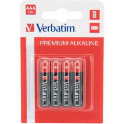 Baterii alcaline AAA (LR03), 1.5V,  4 buc/set, Verbatim