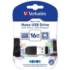 Memorie stick USB, 2.0, 16GB, cu adaptor, Verbatim