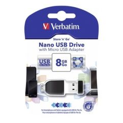 Memorie stick USB, 2.0, 64GB, cu adaptor, Verbatim