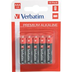 Baterii alcaline AAA (LR03), 1.5V, 10 buc/set, Verbatim