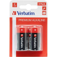 Baterii alcaline C (LR14), 1.5V 2 buc/set, Verbatim