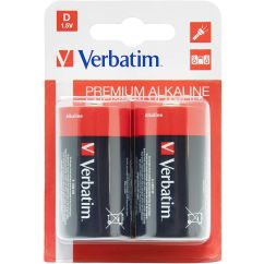 Baterii alcaline D (LR20), 1.5V, 2 buc/set, Verbatim