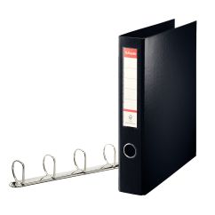 Caiet mecanic A4, 4 inele/D40mm, 60mm, negru, Esselte Jumbo