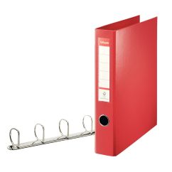 Caiet mecanic A4, 4 inele/D40mm, 60mm, rosu, Esselte Jumbo