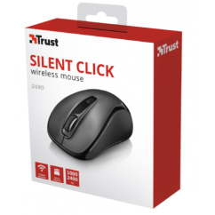 Mouse wireless, 2400 dpi, silent click, negru, Trust