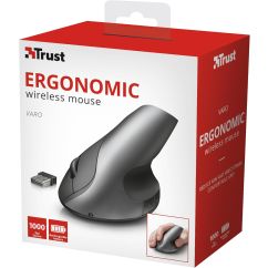 Mouse wireless, ergonomic, negru, Trust Varo