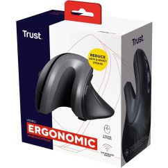 Mouse wireless, 1600dpi, ergonomic, negru-gri, Trust Evo