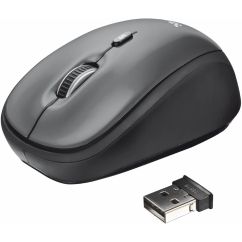 Mouse wireless, 1600 dpi, negru, Trust Yvi