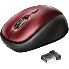 Mouse wireless, 1600 dpi, rosu, Trust Yvi
