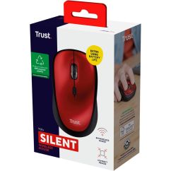 Mouse wireless, 1600 dpi, rosu, Trust Yvi