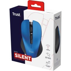 Mouse wireless, 1800 dpi, albastru, Trust Silent Click