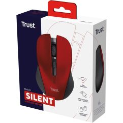 Mouse wireless, 1800 dpi, rosu, Trust Silent Click