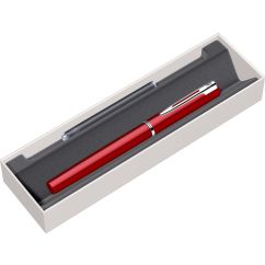 Stilou, penita fina, otel inoxidabil placat cu crom, rosu metalizat, Waterman Allure