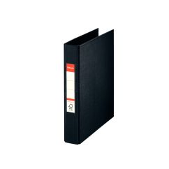 Caiet mecanic A5, 2 inele/R25mm, 42mm, negru, Esselte Standard Vivida