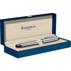 Stilou, penita fina, otel inoxidabil placat cu crom, argintiu, Waterman Expert