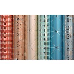 Hartie de impachetat cadouri, 70cm x 1.5m/rola, Rotolux Wish & Shine