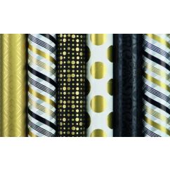 Hartie de impachetat cadouri, 70cm x 2m/rola, Rotolux Touch Of Gold