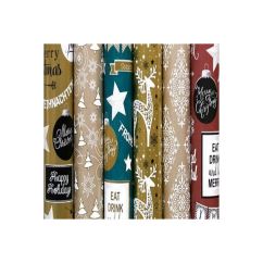 Hartie de impachetat cadouri, 70cm x 2m/rola, Rotolux Holiday Season