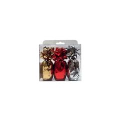Panglica decorativa cadouri, 5mm x 10m, 3buc/set, auriu/rosu/argintiu, Rotolux