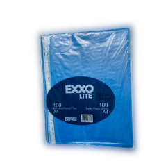 Folii de protectie A4,  40 microni, 100 buc/set, albastru transparent, Exxo