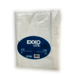 Folii de protectie A4,  40 microni, 100 buc/set, alb transparent, Exxo