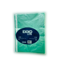 Folii de protectie A4,  40 microni, 100 buc/set, verde transparent, Exxo
