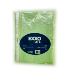 Folii de protectie A4,  40 microni, 100 buc/set, verde deschis transparent, Exxo