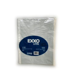 Folii de protectie A4,  40 microni, 100 buc/set, gri transparent, Exxo