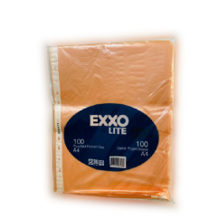 Folii de protectie A4,  40 microni, 100 buc/set, portocaliu transparent, Exxo