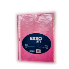 Folii de protectie A4,  40 microni, 100 buc/set, roz transparent, Exxo