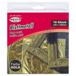 Foita metalica, 140x140mm, 10 buc/set, auriu, Meyco