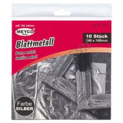 Foita metalica, 140x140mm, 10 buc/set, argintiu, Meyco